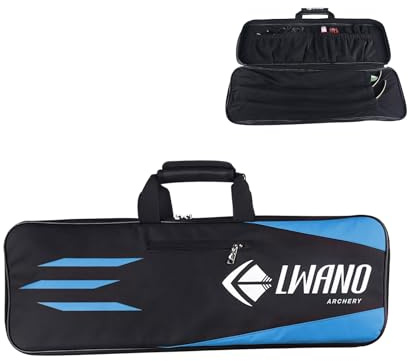 Fesatccoz Rücknahme Recurve Bow Case, Bogenschießen Multi Taschen Aufbewahrungstasche Blau Jagdzubehör für Recurve Bogen 70x24x6cm