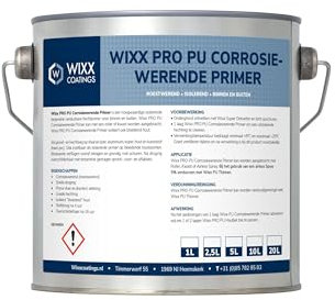 Wixx Primer anticorrosion antirouille PU - 10L - RAL 9005 | Noir de jais