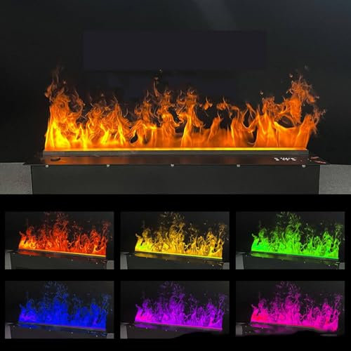 YMAOMAO Electric Fireplace Insert, Water Vapor Fireplace, Decorative Insert with 3D Atomized Flame, Touch/Remote Control, 3mm Ultra-Thin Top Panel,70cm/27.5in