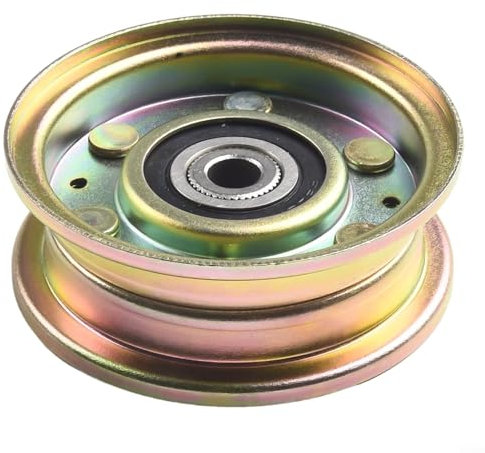 Poulie de renvoi en métal pour tondeuse - Pièce de rechange 756-0981A 756-04224 pour tracteur de pelouse extérieur - Alésage de 3/8 - Diamètre : 8,9 cm - Tendeur de courroie d'entraînement