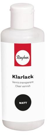 Rayher Klarlack matt, Aufstrich Lack, klar, matt, Flasche 80 ml, wetterfest, für Innen- und Außenbereich, Mattlack, 35090000