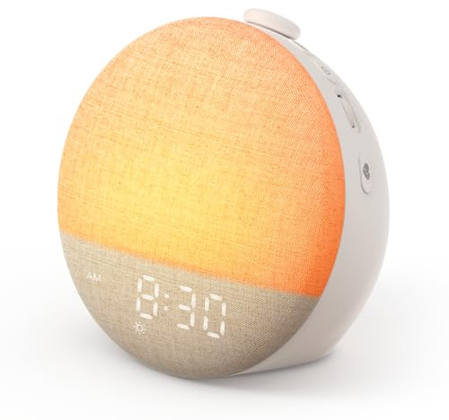 Dreamegg Tageslichtwecker mit Favoriten-Modus, Sunrise Alarm Clock mit 29 Beruhigenden Klängen, Dimmbare 10-Farben RGB-Nachtlicht, für Schlafzimmer, USB-C-Ladekabel (ohne Netzteil), Sunrise 2