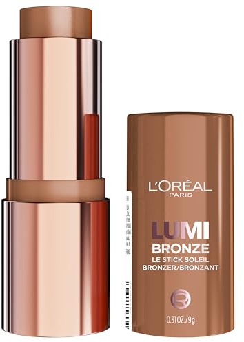 L'Oreal Paris Lumi Bronze Le Stick Soleil Bronzer Stick, Cream-To-Powder Bronzer For A Sunkissed Face Makeup Glow, 110 Toasted Sunlight
