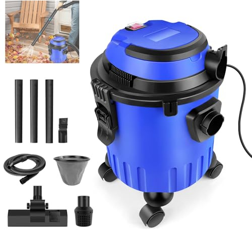 Industrial Vacuum Cleaner Hoover Wet and Dry 2000W Powerful Suction Bagless, 19Kpa, 15 Litre Capacity, 4 Caster Wheels,For Home Workshop and Professional Use