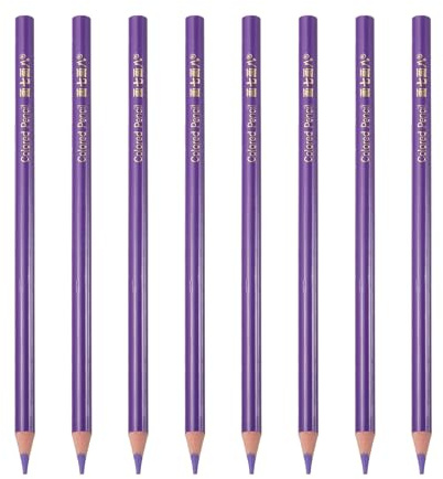 sourcing map 8 PCS Colored Pencils Set, Wooden Oil Based Colored Drawing Pencils for Artists Art Supplies for Teens Adults, Purple