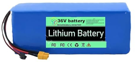 36V 10S3P Batterie lithium-ion rechargeable Boîtier en PVC étanche Batterie pour vélo électrique Chargeur inclus Convient aux trottinettes et draisiennes électriques 36V,XT60+SM
