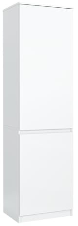 MebLocker Schuhschrank 50 cm, 2 Türen, Weiß | Flur Wohnzimmer Schlafzimmer, Platzsparender Schrank, Regale, Flurmöbel 50x180x39 cm