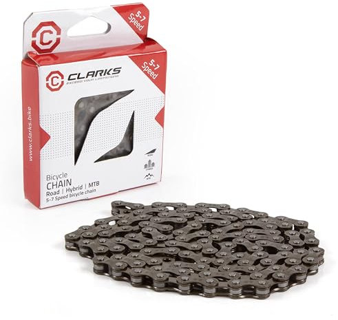 Clarks MTB/Road C50 5-7 Speed 1/2 x 3/32 x 116 Quick Release Links Fits Various and Hybrid Derailleur Systems, 5-7 Speed, Silver