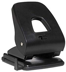 PAVO Profi Bürolocher mit Anschlagschiene für 40 Blatt robustes Gehäuse, schwarz