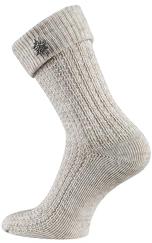 TippTexx 24 2 Paar Trachtensocken mit abnehmbaren Edelweiß Pin und ANTI-LOCH-Garantie (as3, numeric, numeric_35, numeric_38, regular, regular)