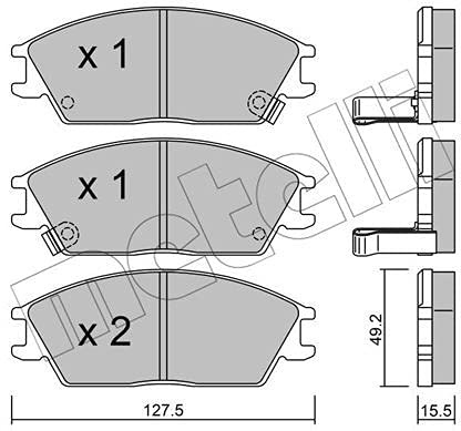 metelligroup 22-0081-1 Bremsbeläge, Made in Italy, Ersatzteile für Autos, ECE R90-zertifiziert, Kupferfrei