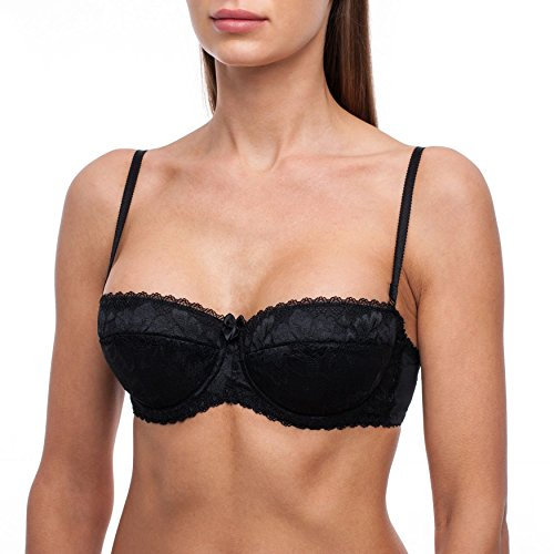 frugue Reggiseno Push Up a Fascia Senza Spalline Donna Nero IT 3C