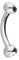 PIERCINGLINE Chirurgenstahl Banane ZWEI KRISTALLE Gebogener Piercing Stab Augenbraue Brust Intim Ohr silberfarben 1,2 x 6 x 3 mm