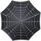 kreepsville 666 Regenschirm mit Totenkopf-Griff, Spinnennetz, Schwarz, Klassisch, 106,7 cm