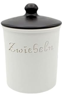 LISINA Keramik & Design - Keramik Zwiebeltopf L 15 x 21 cm (weiß/schwarz)
