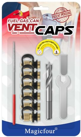 Magicfour Fuel Gas Can Vent Caps, 6 Pack Fuel Gas Tank Vent Caps Gas Can Replacement Vent Plug Gas Jug Vent Caps for Gas Fuel Water Can Jug to Allow Faster Flowing (Without Lanyard-Attached Cap)