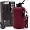 H2O Capsule 2.2L Half Gallon Water Bottle with Storage Sleeve and Covered Straw Lid – BPA Free Large Reusable Drink Container with Handle - Big Sports Jug, 2.2 Liter (74 Ounce) Maroon