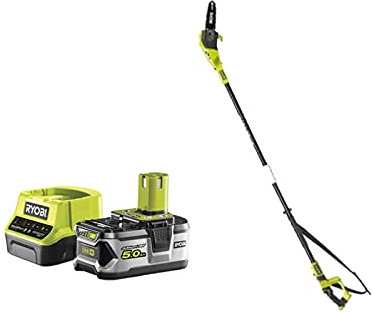 Pack RYOBI Elagueur à chaine sur perche 18V OnePlus OPP1820 - 1 batterie 5.0Ah - 1 chargeur rapide 2.0Ah RC18120-150