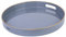 Simmer Stone Round Plastic one Decorative Tray, Round Plastic with Handles, Modern Vanity and Serving for Ottoman, Coffee table, Kitchen and Bathroom, Size 13, Gray