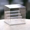 Nynelly Vitrine mit 5 Etagen, transparente Acryl-Vitrine, Ständer mit Tür, Arbeitsplatten-Vitrine für Sammlerstücke, staubdichter Aufbewahrungs-Organizer (weiße Basis, transparente Stufe)