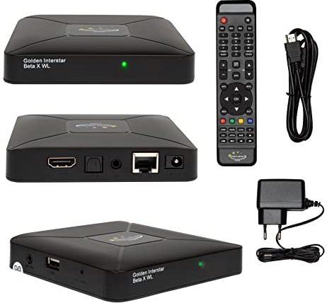GOLDEN INTERSTAR BETA X WL WLAN H.265 HEVC Full HD OTT Box Linux OS Multimedia Receiver Germany M@tec Digital HDMI Kabel