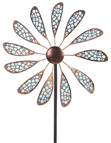 DREAMYSOUL Molinillo de Viento para Exteriores de 33 Pulgadas, Escultura de Viento de Metal, Impermeable, Fluorescencia, para jardín, Patio, decoración de césped