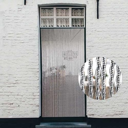 Trente Zanzariera per porta del balcone, motivo orchidea, diverse misure e colori, 140 x 240 cm, colore: nero