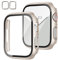 JZK 2 Stück Gehäuse mit Displayschutzfolie für Apple Watch Series 9, 8, 7 45mm, Slim Guard Bumper Full Coverage Hard PC Protective Cover Thin Case für iWatch 45mm Zubehör, Starlight