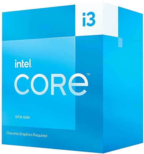 Intel Processore desktop Core i3-13100F 4 core (4 P-core + 0 E-core) 12MB di cache, fino a 4,5 GHz