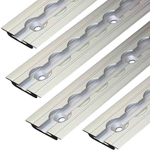 NTG 8 STK Alu Airlineschiene 1m / 1000mm -TÜV Zertifiziert- versenkbar als Bodenprofil - Anhängerzubehör Ladungssicherung Zurrschiene Aluschiene LKW Transporter - m. Bohrungen Silber eloxiert