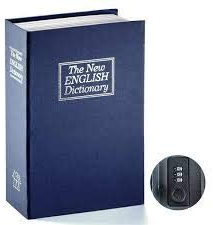 Home Dictionary Metal Secret Safe Box, Hidden Safe, Safe with Key Lock, Safe Bins for Cover Books, Cash Box, Large, Blue