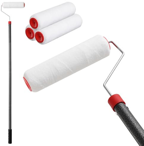 Harrms Long Paint Roller Extendable 221cm, Sponge Rollers for Painting,Gloss Roller Decorating Tools for Walls and Ceilings, Paint Roller Set with Extension Pole