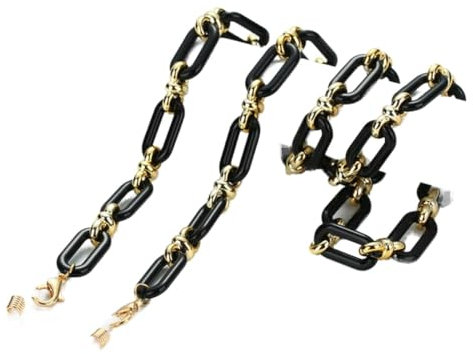 DWhui Catena con Bottoni in Acrilico Color Ambra Catena per Occhiali da Vista Maschera Anti-smarrimento Occhiali da Sole appesi Cordini Tenere la Collana con la Corda