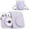 HIYQIN Camera Case Compatible with Fujifilm Instax Mini 12 Instant Camera, Checkerboard Style Camera Carry Bag for Instax Mini 12 with Strap - Lilac Purple