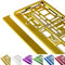 2X Chrom Kennzeichenhalter Metallic Hochglanz Nummernschildhalter Kennzeichen-Halterung (Gelb)
