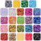 VEYLIN 5400 Stück 8 mm lose runde Stickpailletten – 24 Farben, Bastel-Pailletten mit Löchern für DIY