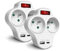 EXTRASTAR Adapteur Fiche Multiprise Biplite avec Interrupteur pour façade, 2 Prise 16A, 1 USB 1 Type C 5V 2.4A, Blanc – Lot de 2