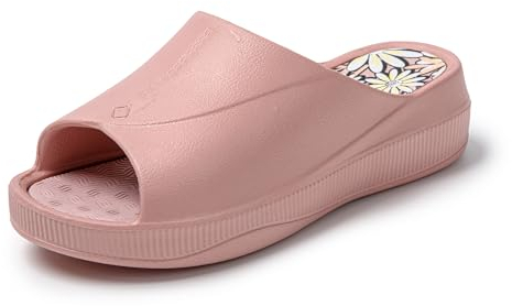JOMIX Ciabatte Donna Estive Pantofole Morbide Gomma a Zeppa da Piscina Mare Spiaggia SD9412 Rosa, 39