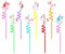 8 Pièces Cartoon Pailles Spirales,Pailles en Plastique pour Les Enfants, Divers de Anime Forme et Colorée Réutilisable Bouclés Pailles pour Les Fêtes d'anniversaire des Décorations,Fête Accessoires
