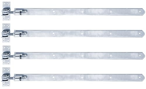 Alberts 846039 Ladenband | gerade, Abschluss abgerundet, verstellbar um 30 mm | galvanisch verzinkt, Dickschichtschutz | 660 x 40 mm | 4er Set