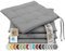 ZOLLNER 4er Set Sitzkissen in 40x40cm - gemütliche Stuhlkissen mit Bindebänder - waschbar bis 30°C - in schwarz weiß gestreift - Oeko Tex® Zertifiziert
