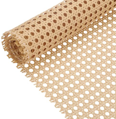 sourcing map Rouleau de toile en rotin synthétique tissé à la main pour cannage de chaise, fournitures de réparation de cannage de chaise, tissage de panier, 40,6 cm x 2 m