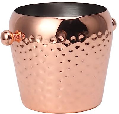 Qukaim Wine Ice Bucket Stainless Steel Mini Ice Bucket, 1L Insulated Frozen Container for Bar Wine Champagne, Rose Gold