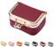 Mini boîte à bijoux en cuir véritable, boîte à bijoux compacte, sac à rouge à lèvres multifonctionnel pour femme, mini porte-monnaie et organisateur de bague en diamant avec boucle réglable (rouge