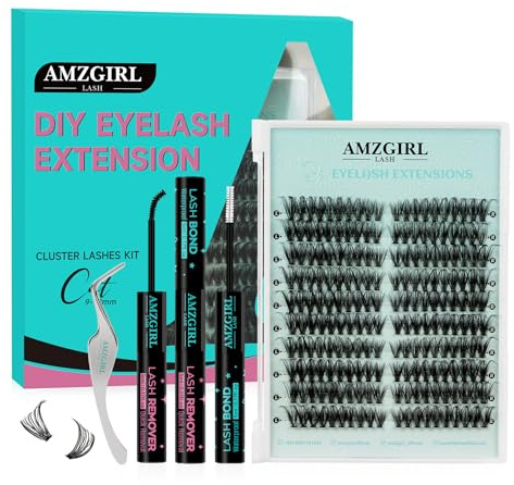 Natural Lash Clusters Left&Right Eyelash Clusters 200pcs C Curl Wispy Cluster Lashes DIY Individual Lashes Extension Thin Band Cluster Eyelashes Extensions(40D,10Pairs Mix9-18mm)