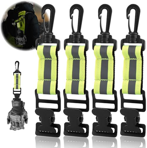 Orchideeknc 4 Stück Feuerwehr Handschuhhalter, Einfacher Metallclip mit Kunststoffkarabinern, zum Aufhängen von Handschuhen, Handtüchern, Schutzhelmen