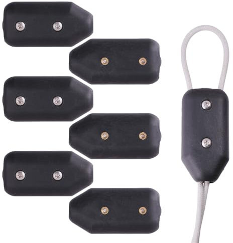 CHGCRAFT 6 Pcs Reusable Rope Clamps Black Plastic Cord Connector Adjustable Rope Clamp for Nylon Ropes, 2.48×1.26×1.02 inch