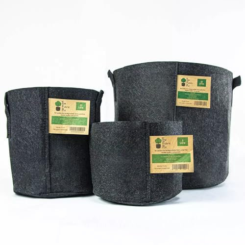 Fabric Grow Bags – Round Black Fabric Pot (1L–80L) with Handles | Breathable & Reusable | Multi-Pack Options: 1, 3, 5, 10 (1, 1L)