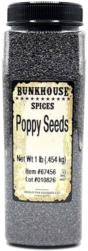 BUNKHOUSE Blue Poppy Seeds, 16 Ounce, Culinary Grade for Homemade Bagels, Pastry Filling, Strudel, Lemon Cake, and European Pastries