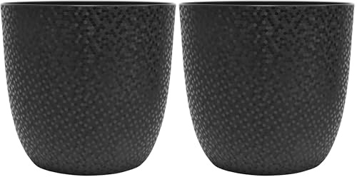 EDA - Cache-Pot Opale Ø 18,5 cm - Noir (Lot de 2)
